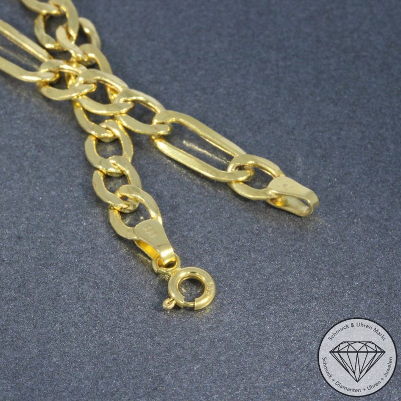 Wert 990 € Figaro Armband 585er/14 Karat Gelb Gold Länge 20,5 cm – 104994