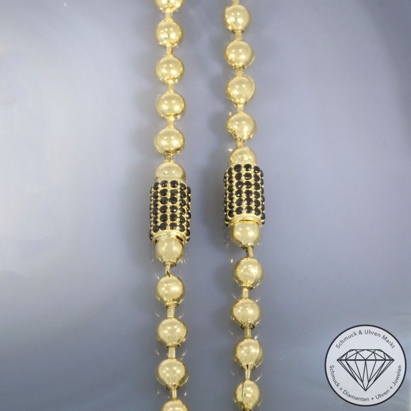 Wert 5500 € Onyx Rosenkranz Kette in 585er 14 K Gelbgold - 105021
