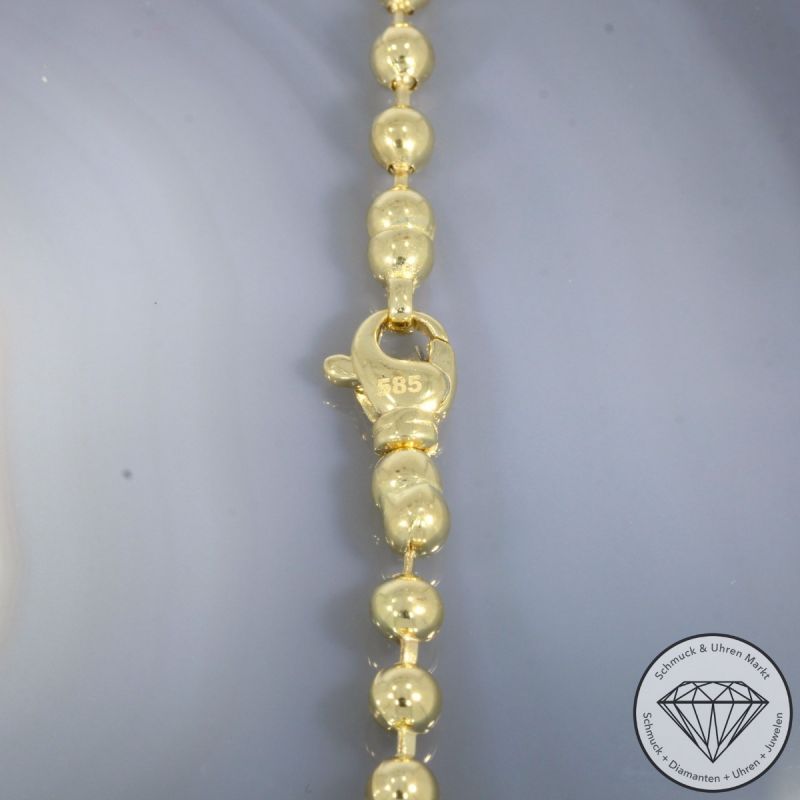 Wert 5500 € Onyx Rosenkranz Kette in 585er 14 K Gelbgold - 105021