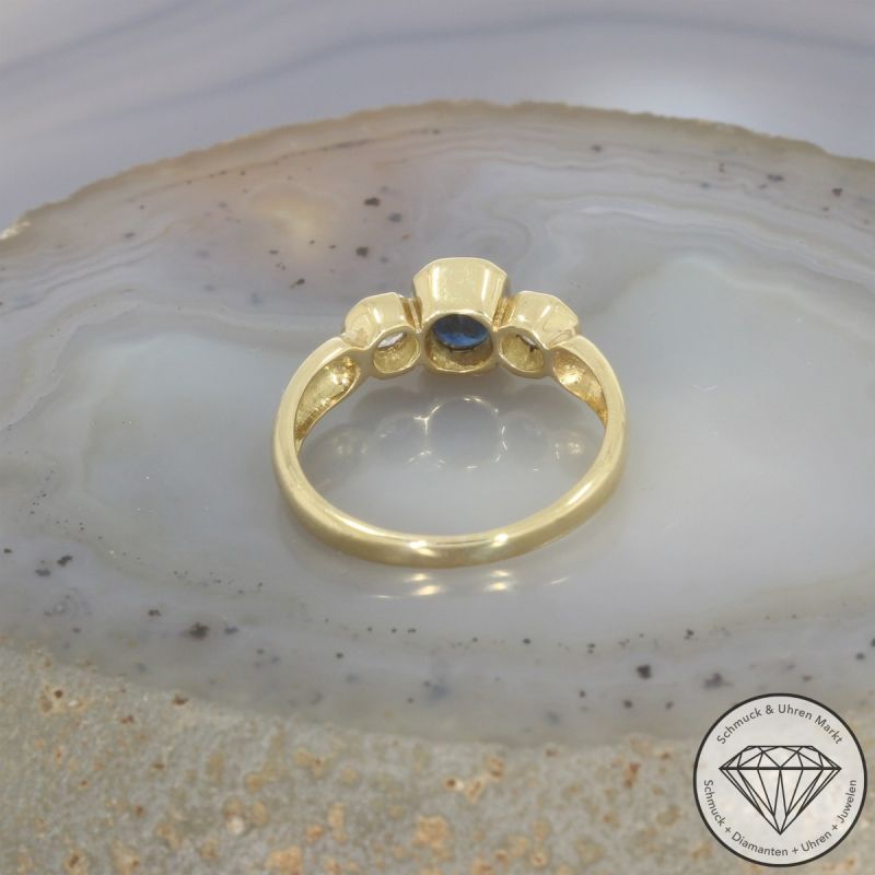 Wert 2350 € Brillant Saphir Ring in 750er 18 K Gelbgold - 105034