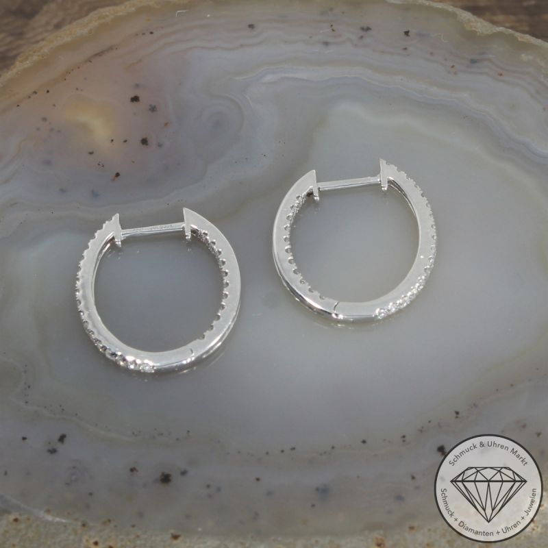 Wert 2750 € Brillant Creolen (0,44 carat) in 750er 18 K Weißgold - 105040