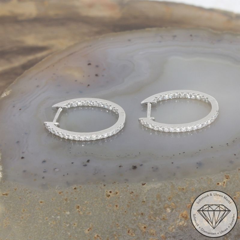 Wert 2750 € Brillant Creolen (0,44 carat) in 750er 18 K Weißgold - 105040