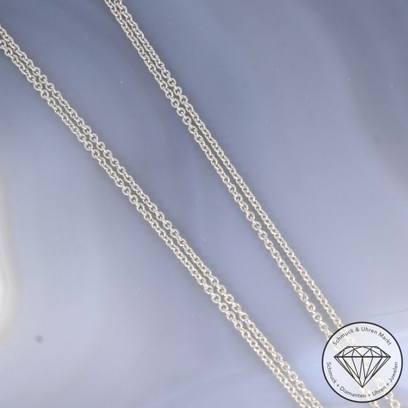 Wert 6290 € Saphir Anhänger mit Kette in 585er 14 K Weißgold - H1961