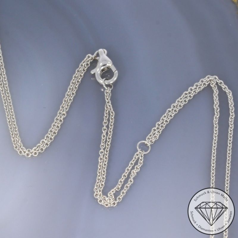 Wert 6290 € Saphir Anhänger mit Kette in 585er 14 K Weißgold - H1961