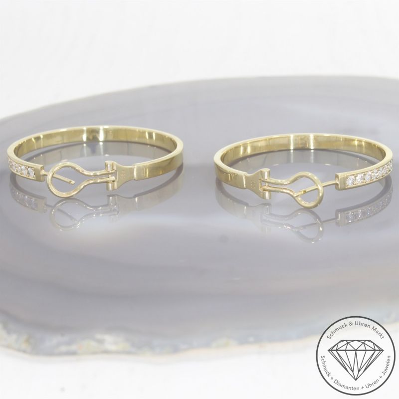 Wert 9900 € Brillant Ohrringe Creolen (ca. 2,00 carat) in 585er 14 K Gelbgold - 105101