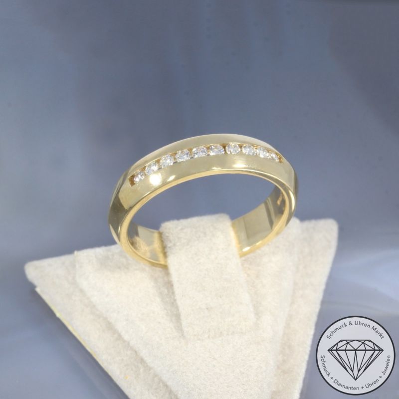 Wert 1150 € CHRIST Brillant Halbmemory Ring (ca. 0,20 carat) in 585er 14 K Gelbgold - 105105