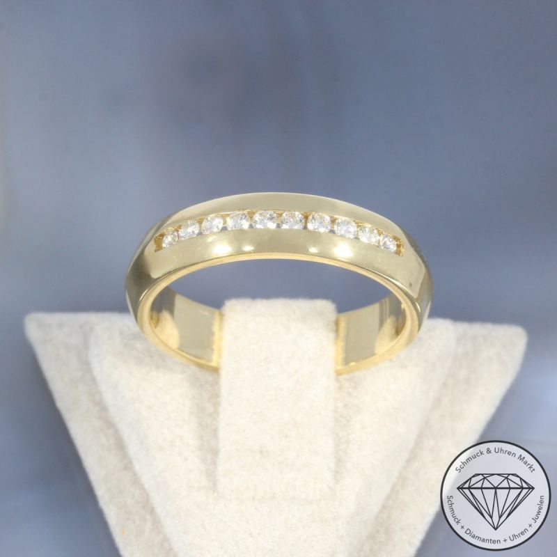 Wert 1150 € CHRIST Brillant Halbmemory Ring (ca. 0,20 carat) in 585er 14 K Gelbgold - 105105