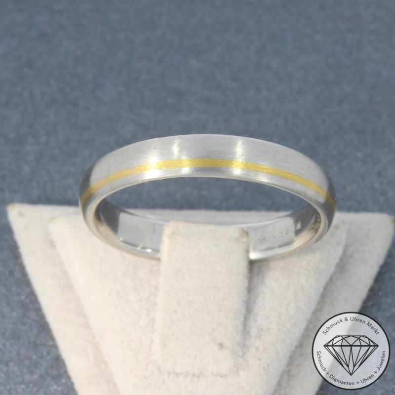 Wert 1590 € Bicolor Ring 950er/000 Platin und 750er/18 Karat Gelb Gold Größe 62 – 105120