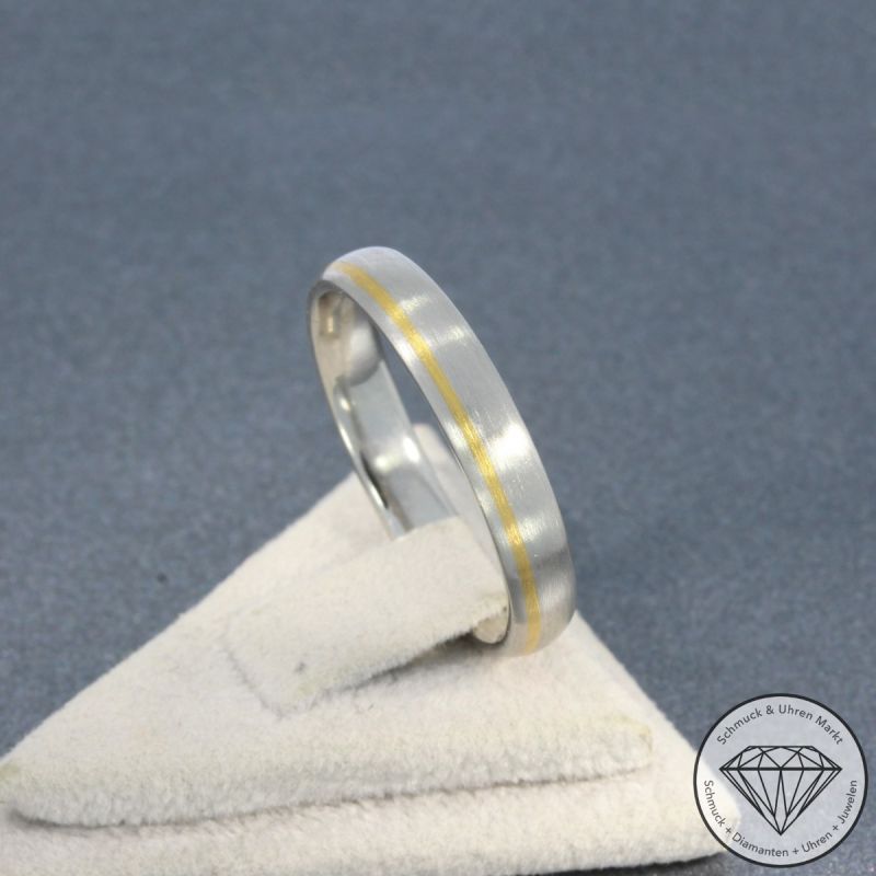 Wert 1590 € Bicolor Ring 950er/000 Platin und 750er/18 Karat Gelb Gold Größe 62 – 105120