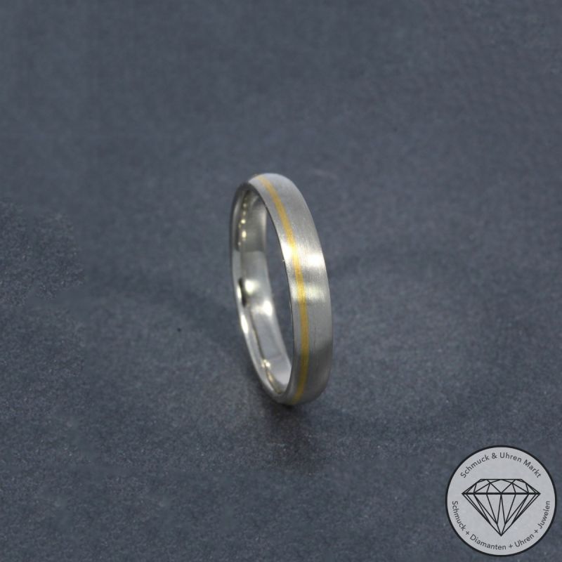 Wert 1590 € Bicolor Ring 950er/000 Platin und 750er/18 Karat Gelb Gold Größe 62 – 105120