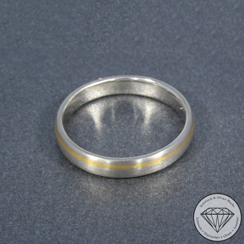 Wert 1590 € Bicolor Ring 950er/000 Platin und 750er/18 Karat Gelb Gold Größe 62 – 105120
