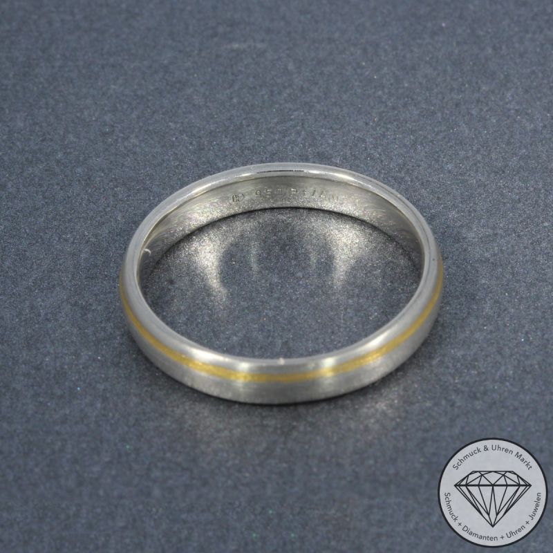 Wert 1590 € Bicolor Ring 950er/000 Platin und 750er/18 Karat Gelb Gold Größe 62 – 105120