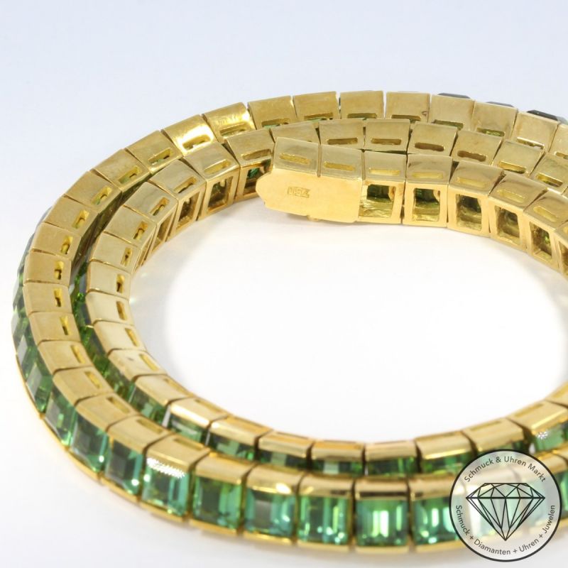 Wert 58000 € Turmalin Set Collier Armband Ring in 750er 18 K Gelbgold - 105196