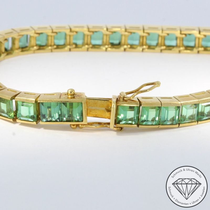 Wert 58000 € Turmalin Set Collier Armband Ring in 750er 18 K Gelbgold - 105196
