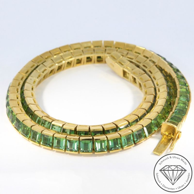 Wert 58000 € Turmalin Set Collier Armband Ring in 750er 18 K Gelbgold - 105196