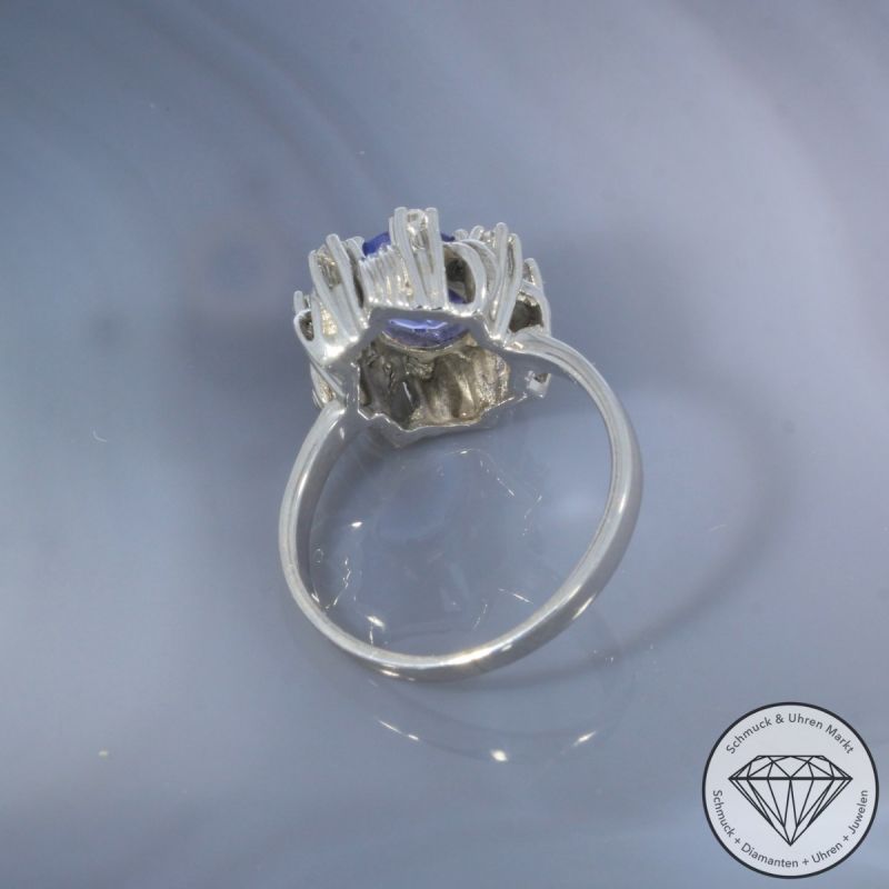 Wert 1750 € Diamant Tansanit Ring in 585er 14 K Weißgold - 105217