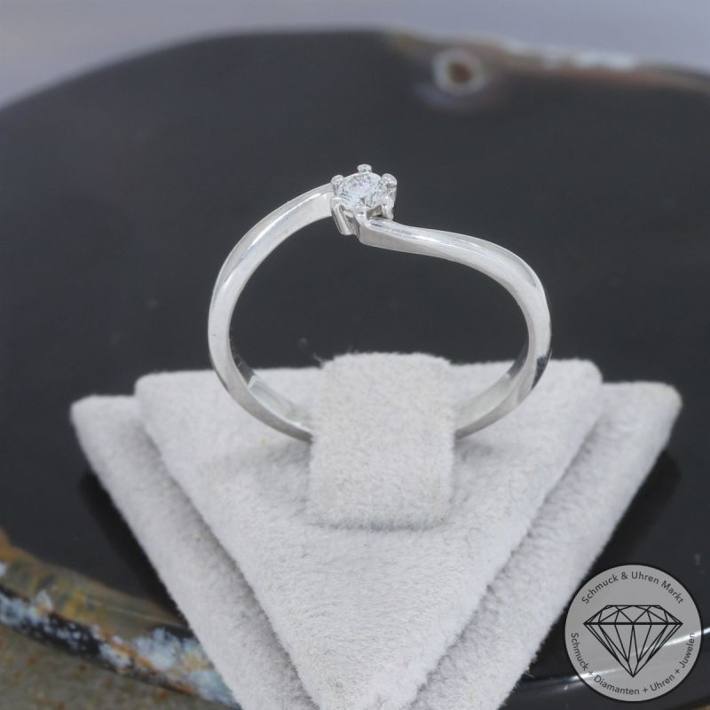 Wert 850 € Solitär Brillant Ring in 585er 14 K Weißgold - 105222