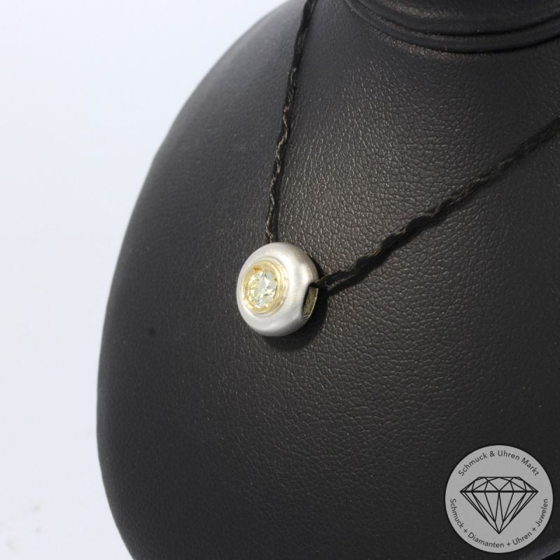 Wert 1090 € Bicolor Solitär Brillant Anhänger (ca. 0,25 carat) in 585er 14 K Gold - 105232