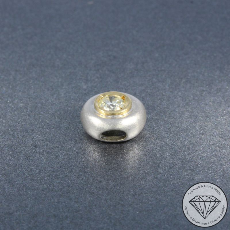 Wert 1090 € Bicolor Solitär Brillant Anhänger (ca. 0,25 carat) in 585er 14 K Gold - 105232