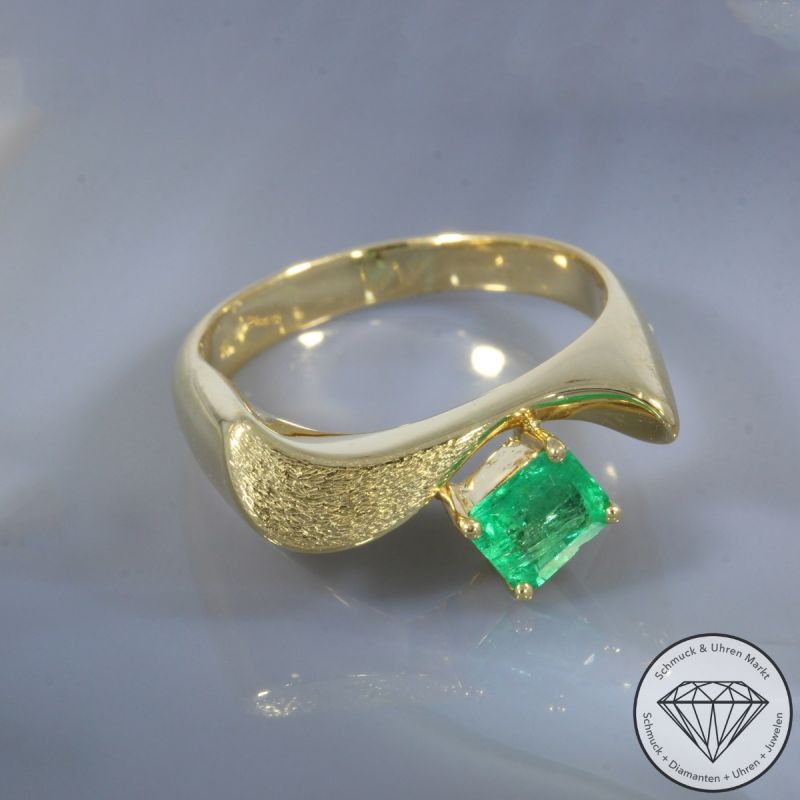 Wert 1890 € Smaragd Ring in 750er 18 K Gelbgold - 105235