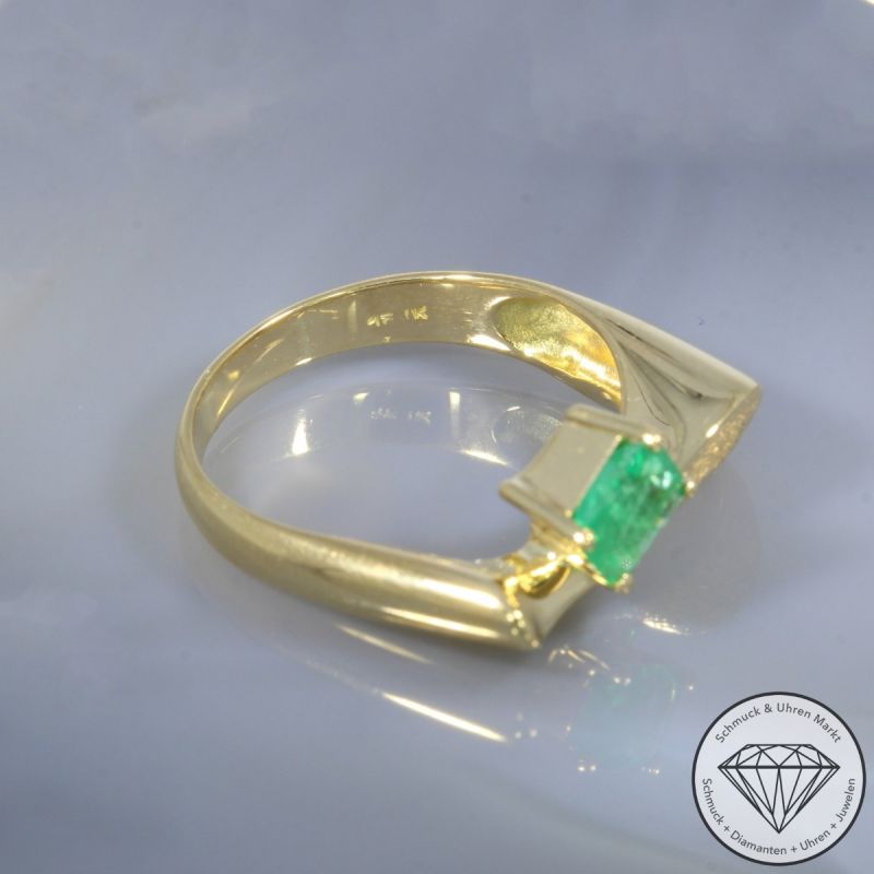 Wert 1890 € Smaragd Ring in 750er 18 K Gelbgold - 105235