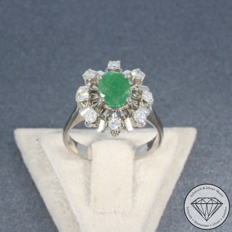 Wert 2290 € Brillant Smaragd Ring in 750er 18 K Weißgold - 105246