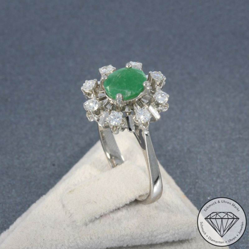 Wert 2290 € Brillant Smaragd Ring in 750er 18 K Weißgold - 105246
