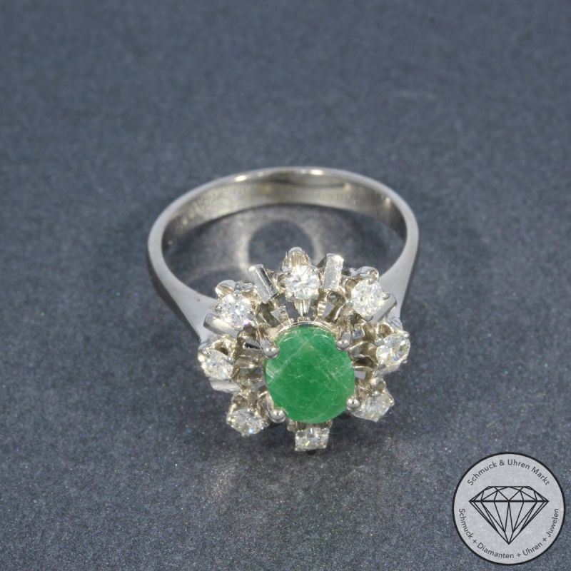 Wert 2290 € Brillant Smaragd Ring in 750er 18 K Weißgold - 105246