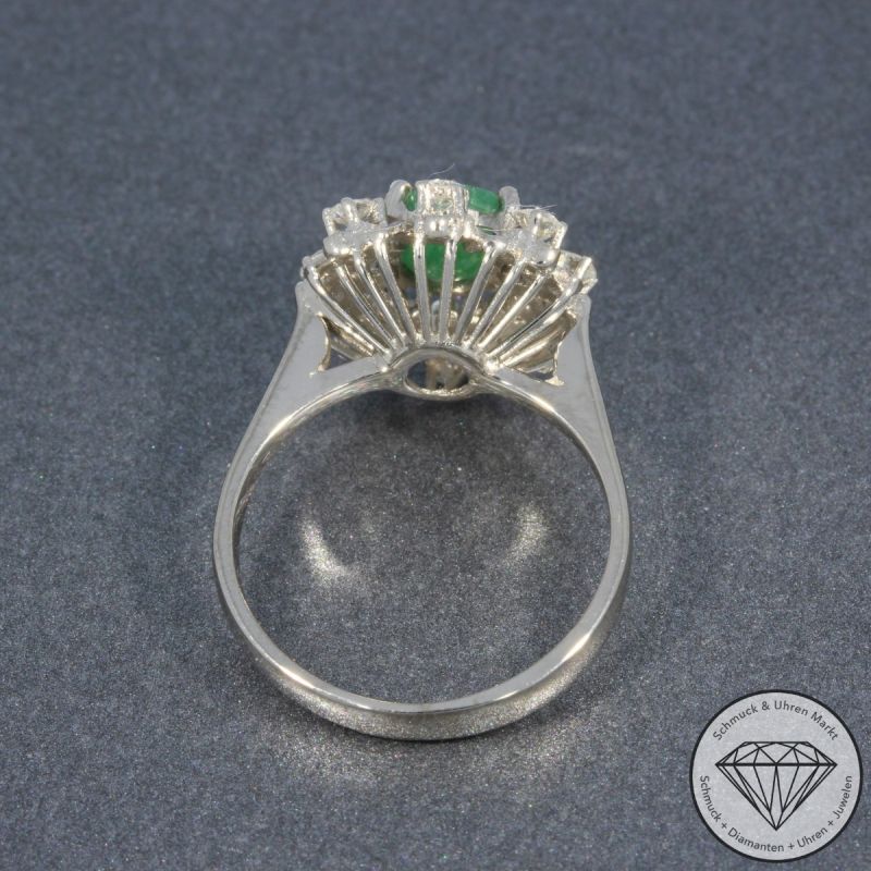 Wert 2290 € Brillant Smaragd Ring in 750er 18 K Weißgold - 105246