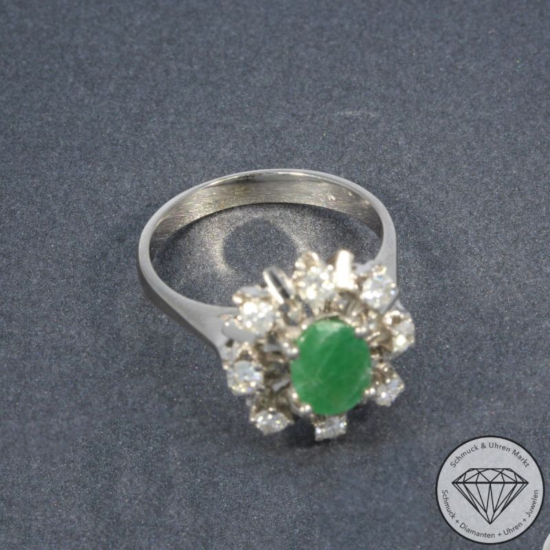Wert 2290 € Brillant Smaragd Ring in 750er 18 K Weißgold - 105246