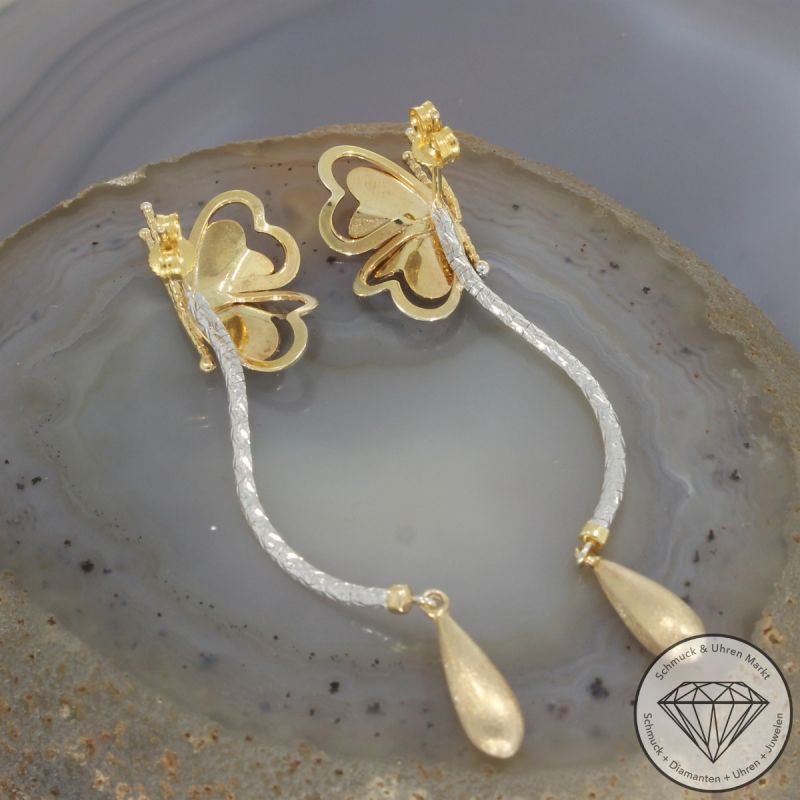 Wert 1990 € Bicolor Ohrringe (6,8 Gramm) in 750er 18 K Gold - 105271