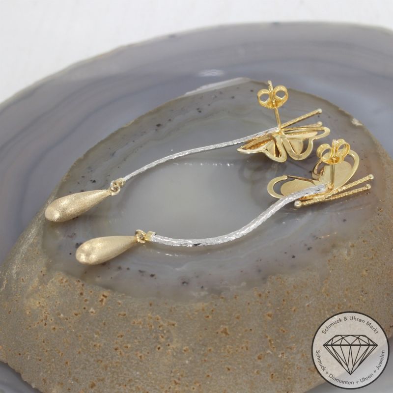 Wert 1990 € Bicolor Ohrringe (6,8 Gramm) in 750er 18 K Gold - 105271