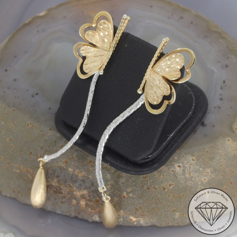 Wert 1990 € Bicolor Ohrringe (6,8 Gramm) in 750er 18 K Gold - 105271