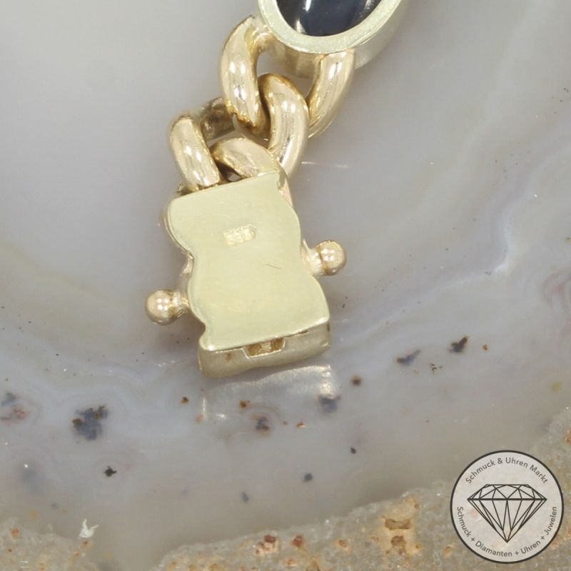 Wert 5950 € Saphir Panzer Armband in 585er 14 K Gelbgold - 105358
