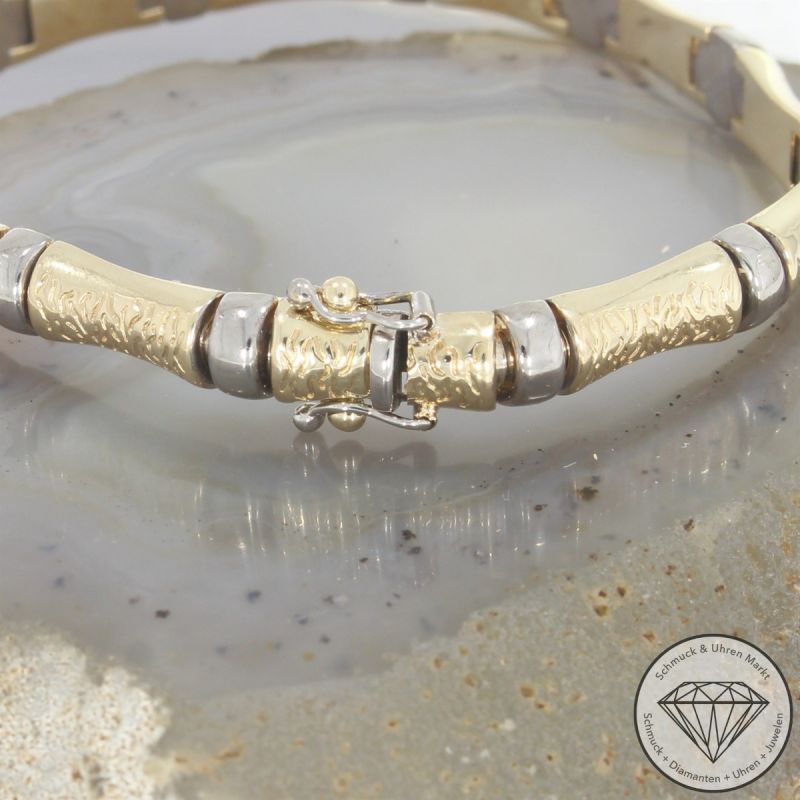 Wert 2690 € Bicolor Armband (14,7 Gramm) in 585er 14 K Gold - 105466