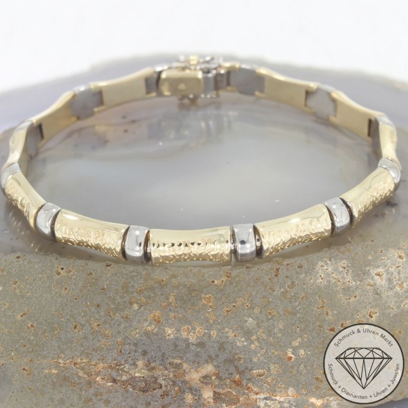 Wert 2690 € Bicolor Armband (14,7 Gramm) in 585er 14 K Gold - 105466
