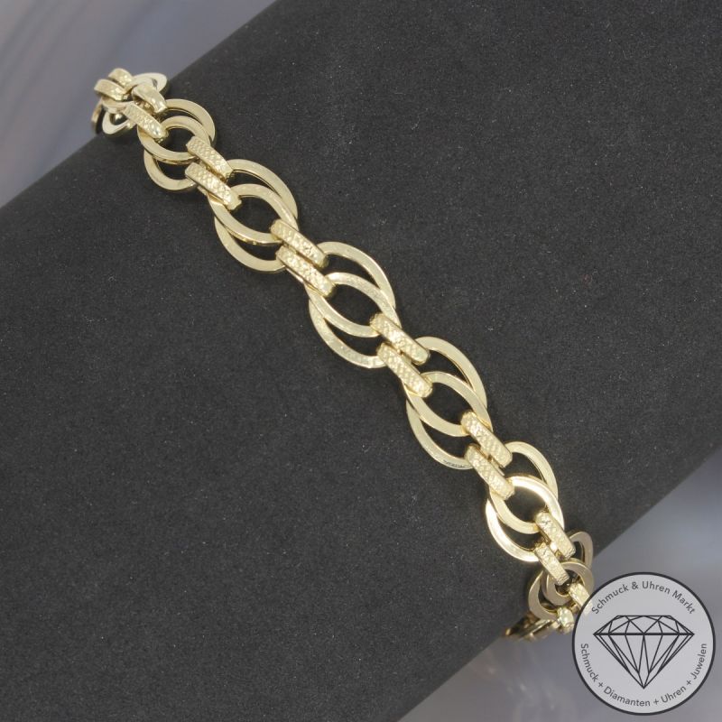 Wert 1100 € Doppel Anker Armband (5,70g) in 585er 14 K Gelbgold - 105578