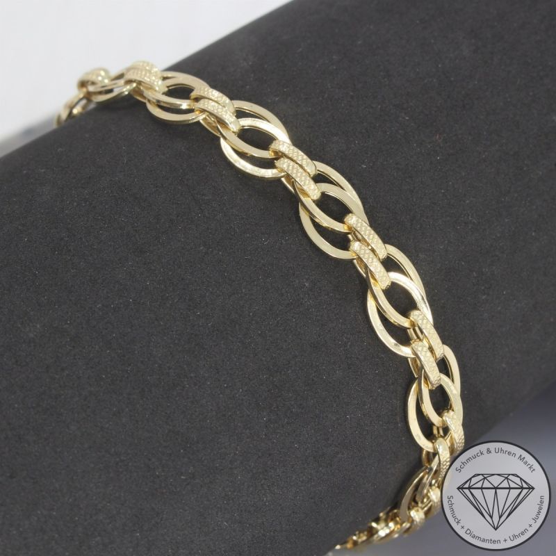 Wert 1100 € Doppel Anker Armband (5,70g) in 585er 14 K Gelbgold - 105578