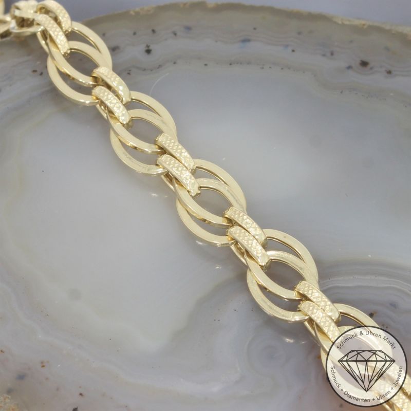 Wert 1100 € Doppel Anker Armband (5,70g) in 585er 14 K Gelbgold - 105578