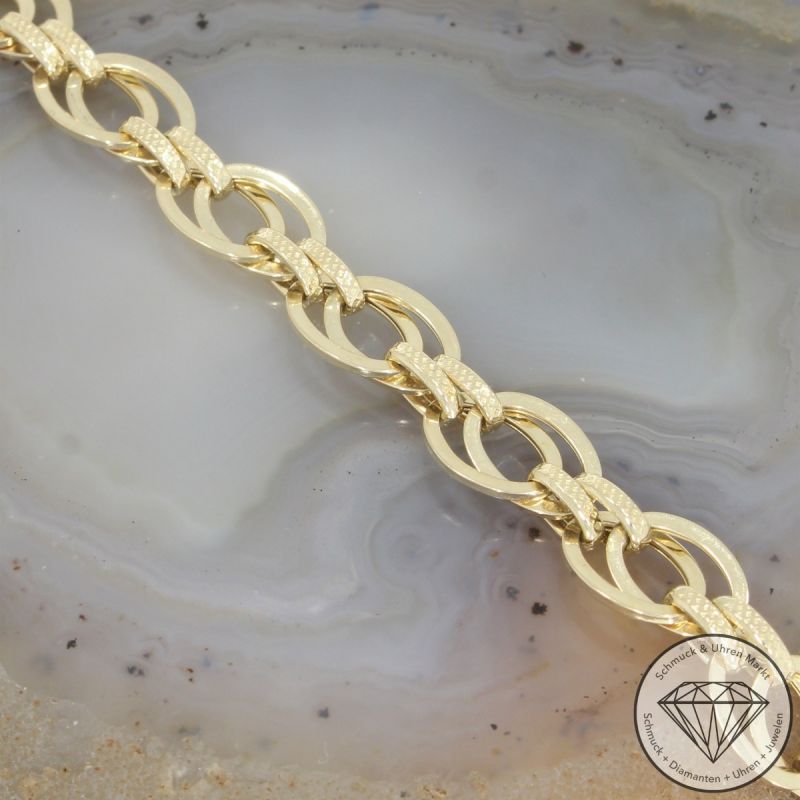 Wert 1100 € Doppel Anker Armband (5,70g) in 585er 14 K Gelbgold - 105578