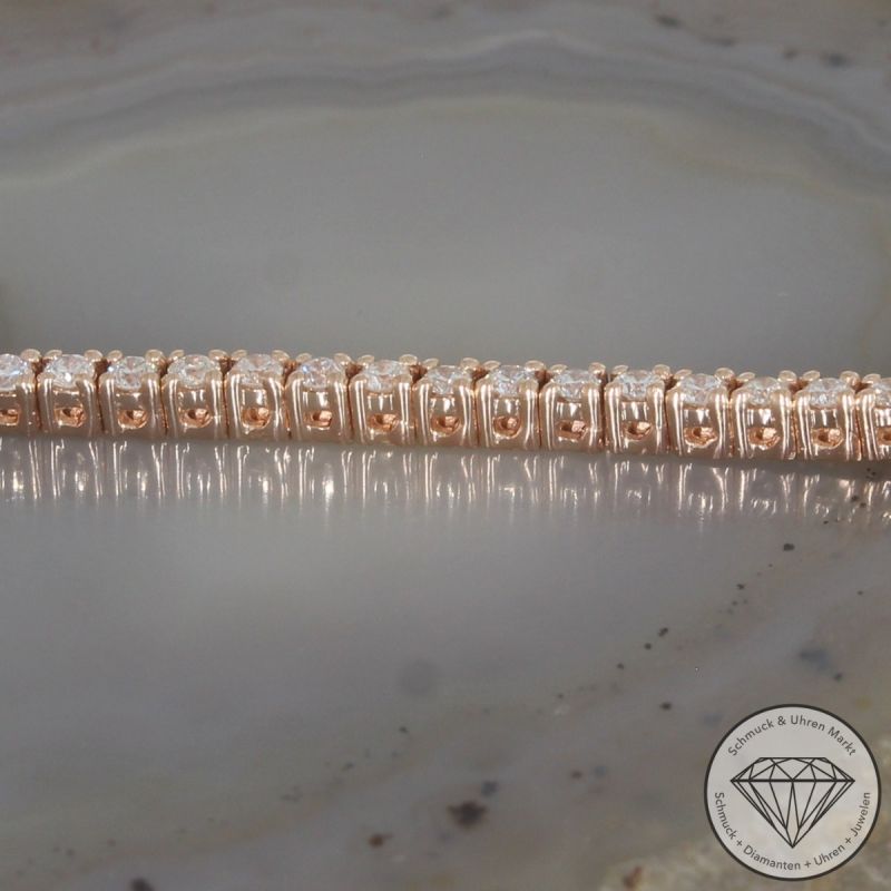 Wert 7990 € Tennis Brillant Armband (ca. 2,00 carat) in 585er 14 K Rosegold - 105599