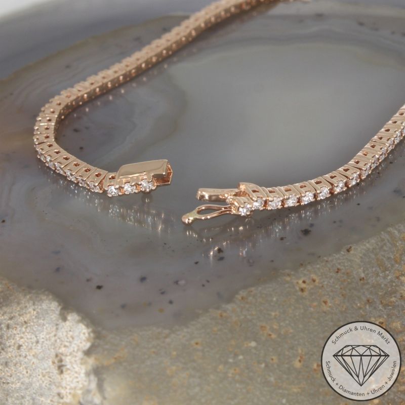 Wert 7990 € Tennis Brillant Armband (ca. 2,00 carat) in 585er 14 K Rosegold - 105599