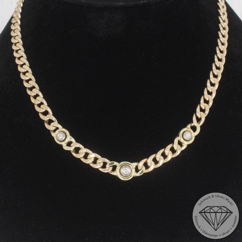Wert 5190 € Brillant Panzer Collier (ca. 0,12 carat) in 585er 14 K Gelbgold - 105607