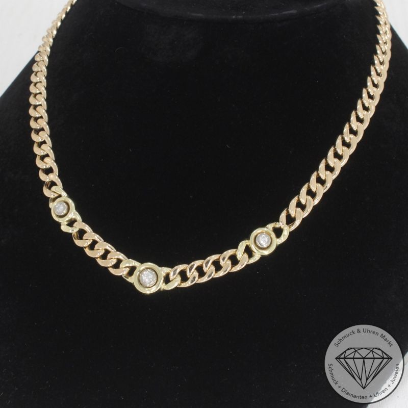 Wert 5190 € Brillant Panzer Collier (ca. 0,12 carat) in 585er 14 K Gelbgold - 105607