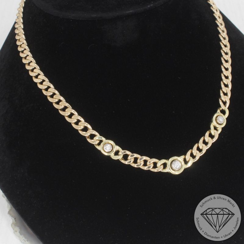 Wert 5190 € Brillant Panzer Collier (ca. 0,12 carat) in 585er 14 K Gelbgold - 105607