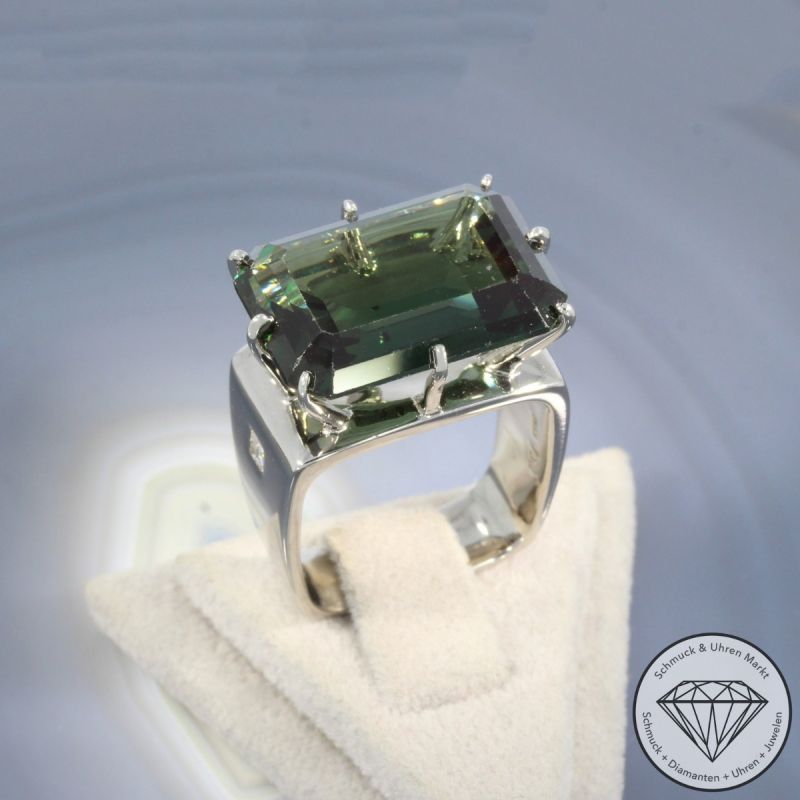 Wert 4250 € Diamant Spinell Ring in 750er 18 K Weißgold - 105628