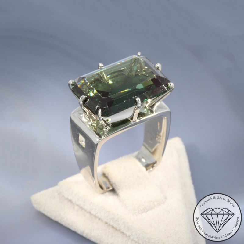 Wert 4250 € Diamant Spinell Ring in 750er 18 K Weißgold - 105628