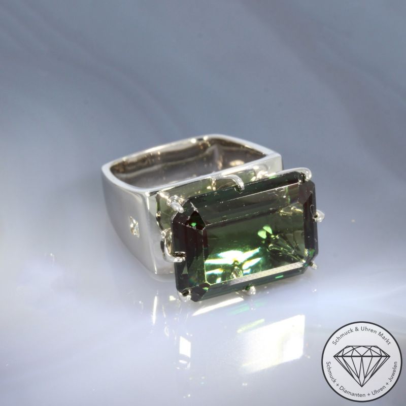 Wert 4250 € Diamant Spinell Ring in 750er 18 K Weißgold - 105628
