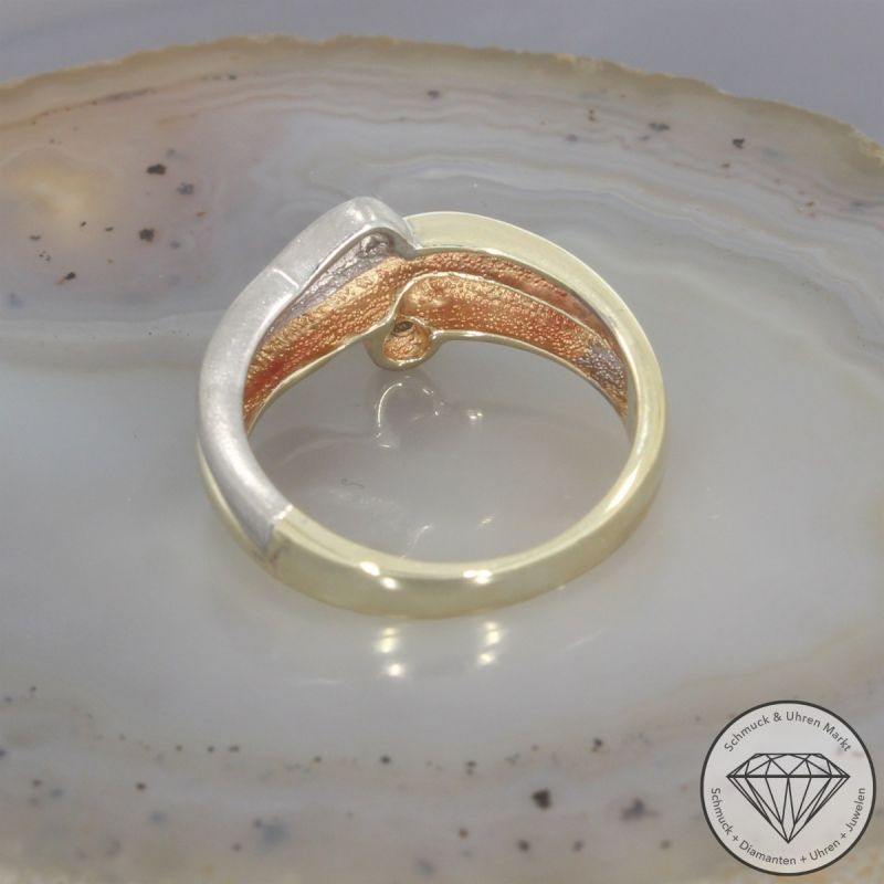 Wert 1450 € Bicolor Brillant Diamant Ring in 585er 14 K Gold - 105636