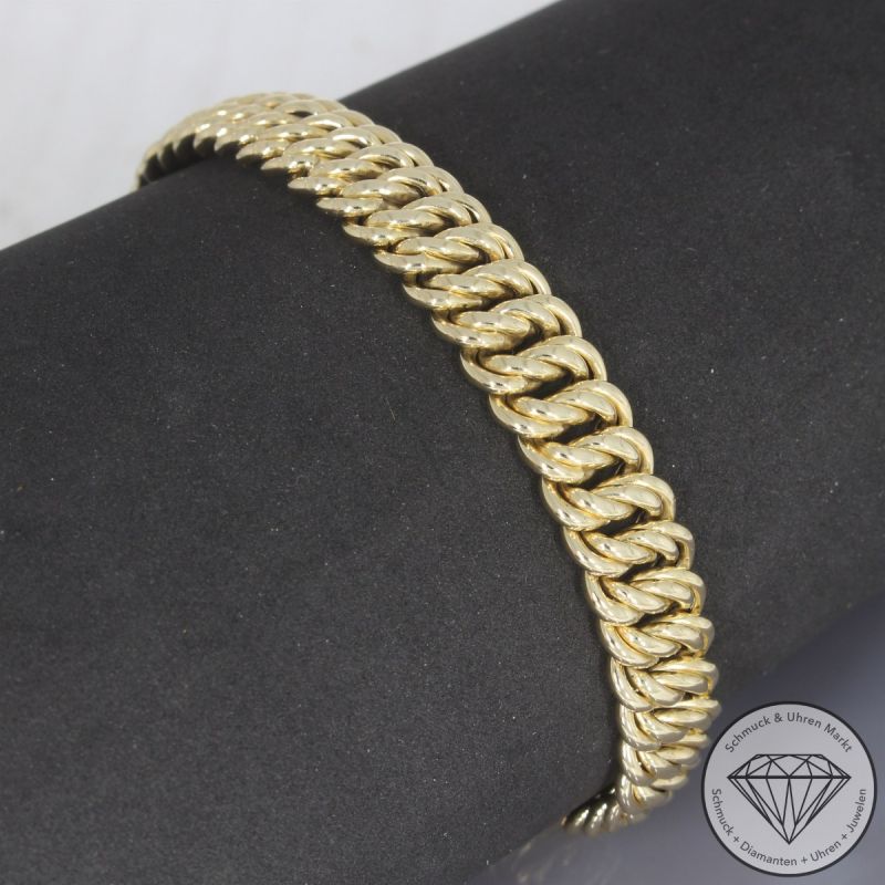 Wert 2790 € Doppel Panzer Armband 585er/14 Karat Gelb Gold Länge 17,5 cm – 105638